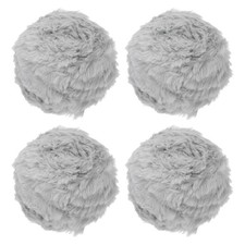 35yds Faux Fur Yarn, 4 Skeins 50g 0.6"OD Fuzzy Yarn Fluffy Yarn, Light Gray
