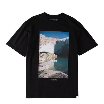 And Wander Gracier Printed T-Shirt Black