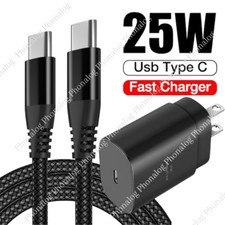 25w Type USB-C Super Fast Wall Charger 10FT Cable For Samsung S20 S21 iPhone 15