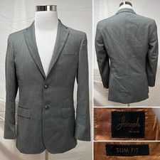 Men's Jos. A. Bank Joseph Grey Fancy Grid Slim Fit 2-Button 38R Blazer Jacket