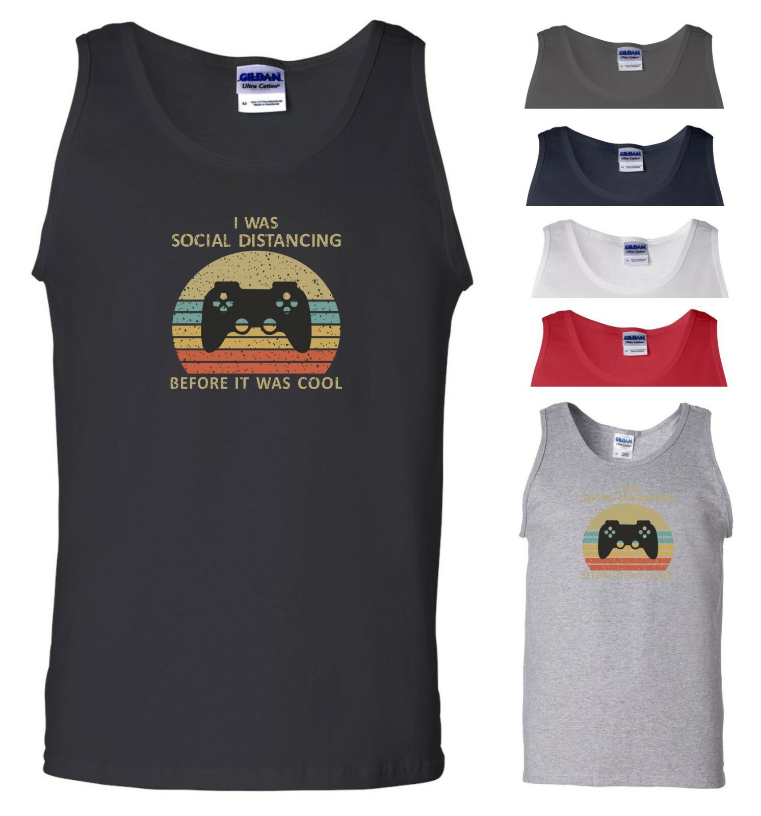 Social Distancing Vest Before It Was Cool Video Game Fans Joke Gift Men Tank Top-image