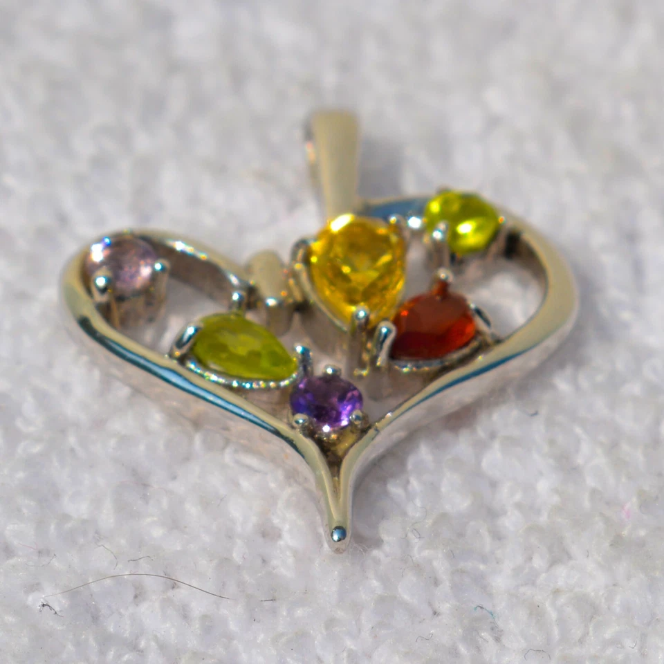 CITRIN,PERIDOT GEMSTONE 925 STERLING SILVER HANDMADE JEWELRY PENDANT 1.1'' - Image 4 of 4