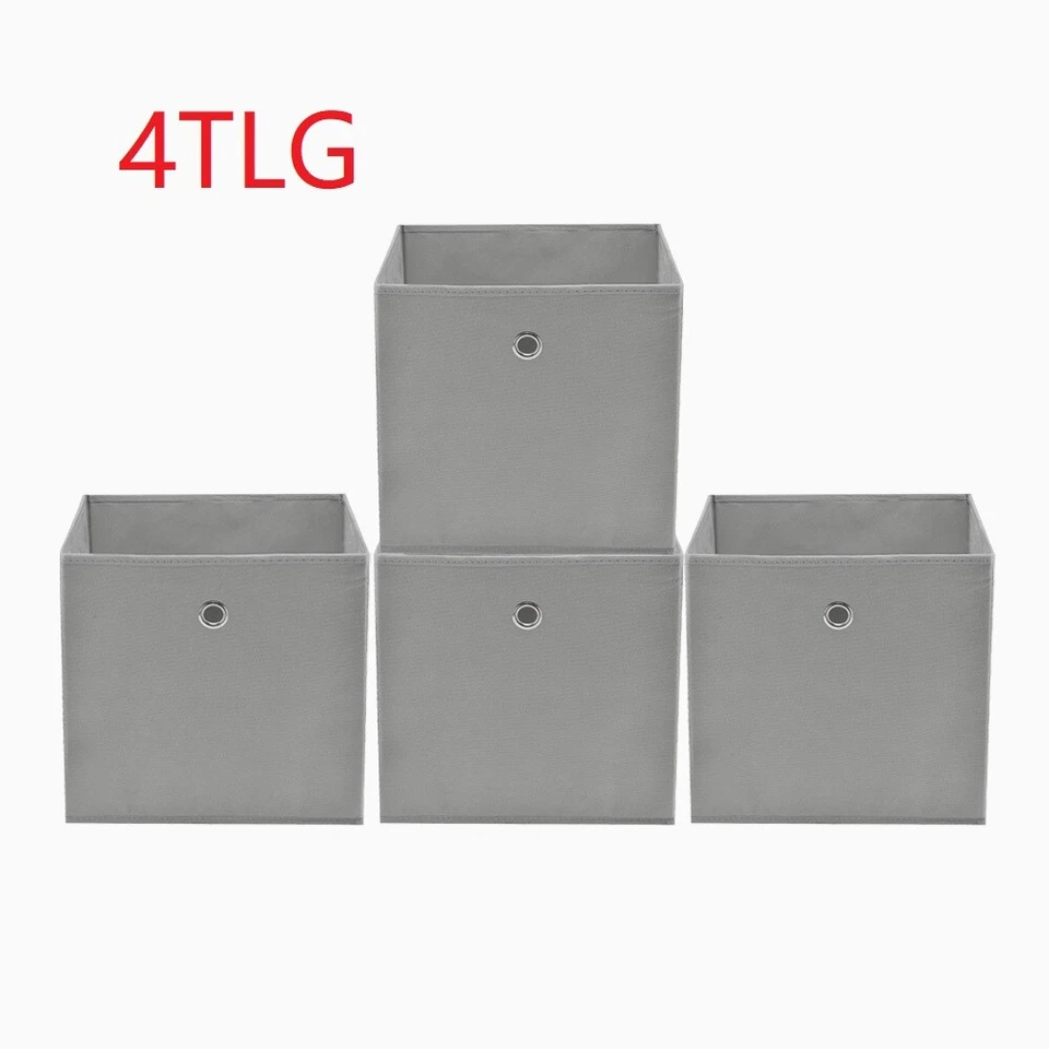 4er Set Faltbox in lichtgrau 32 x32 cm Faltkiste Regalkorb Regalbox Kinderbox DE