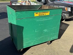Heavy Duty Hopper, Dumpster, Steel Trash Cart, Towable, Connectable, 3 Yard