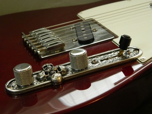 SKULL CONTROL PLATE for fender telecaster guitar HAND MADE SOLID METAL! cover - Picture 6 of 6