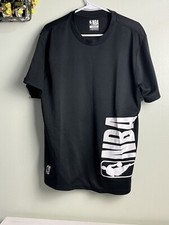 Men s NBA black large T-shirt 100 polyester Y1415