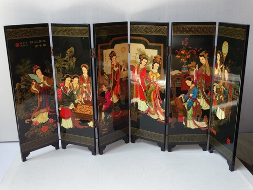 Chinese 6-Panel Table Screen - 12 Beauties of Jinling, "Dream of Red Mansions" - 第 1/24 張圖片