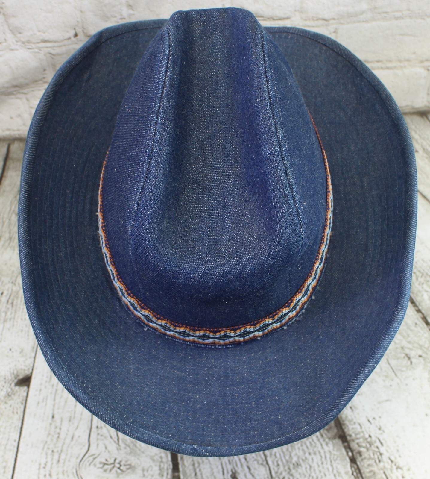 Mens Denim Cowboy Hat Rainbow Band Cowboy Western Hat… Gem