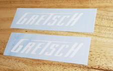 GRETSCH Decals Stickers Gloss WHITE 8" 2 Fast USA