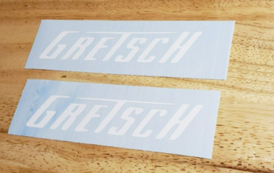 GRETSCH Decals Stickers  Gloss WHITE 16'' (2) Fast USA