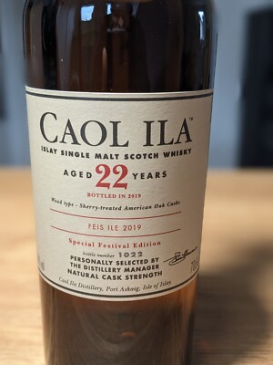 Caol Ila 22 years old Feis Ile 2019 bottle number 1022