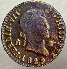 1829 Spanish 2 Maravedis Coin King Ferdinand VII Full Date Cross Of Don Pelayo