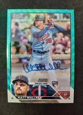 Matt Wallner 2023 Topps Chrome Rookie Autograph Auto Aqua Refractor /199 Twins