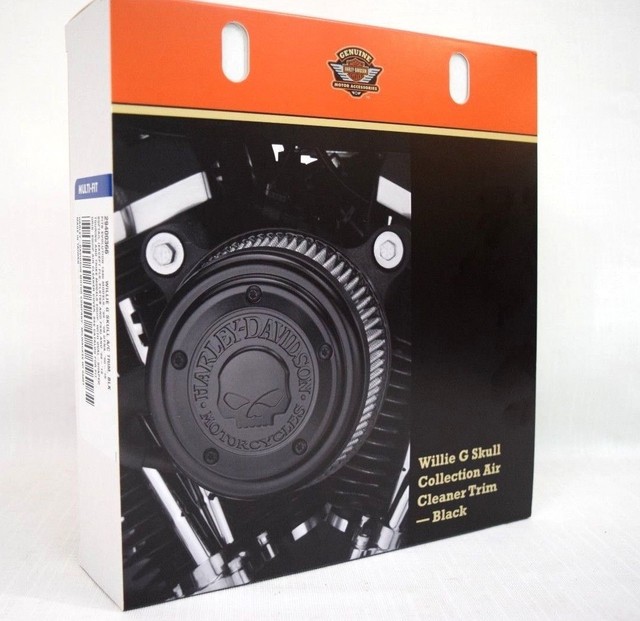 OEM Genuine HarleyDavidson Willie G Skull Black Air Cleaner Trim