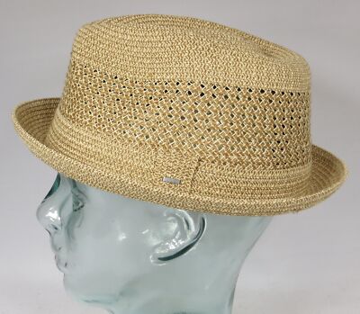 Bailey Kroft Hat Player Pork Pie Trilby Hut Strohhut Sommerhut beige Neu