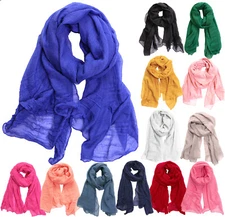 36x 73 Plain Solid Basic Soft Shawl Scarf Head Wrap Hijab