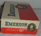 1955 Emerson Diplomats Cigar Box Mild & Mellow Six Cent Class C, Red & White Box — photo 5