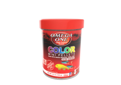 Omega One Color Slow Sinking Mini Pellet Fish Food - 3.5 Ounces
