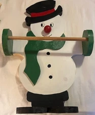 Mom's Christmas Shoppe:  Vintage Handcrafted Wooden Snowman Holiday Towel Rack