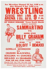 Bruno Sammartino vs Billy Graham -1976 - Vintage Wrestling Poster