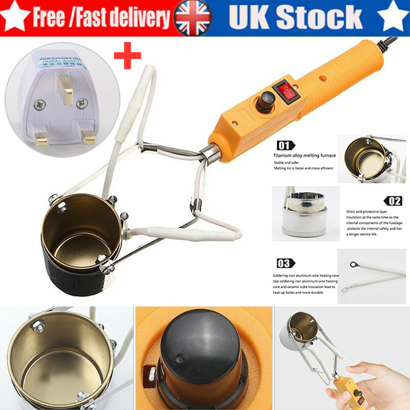380W Electric Lead Melting Pot Solder Furnace Casting Heads Tin Temp