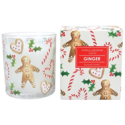 Lebkuchenmann & Zuckerstange Duftkerze klein verpackt - Ginger - Gisela Graham