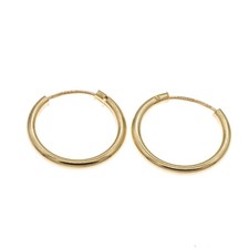 Runde Kleine Creolen Kreolen Ohrringe aus 585 Gold 14 Karat 12,5 mm