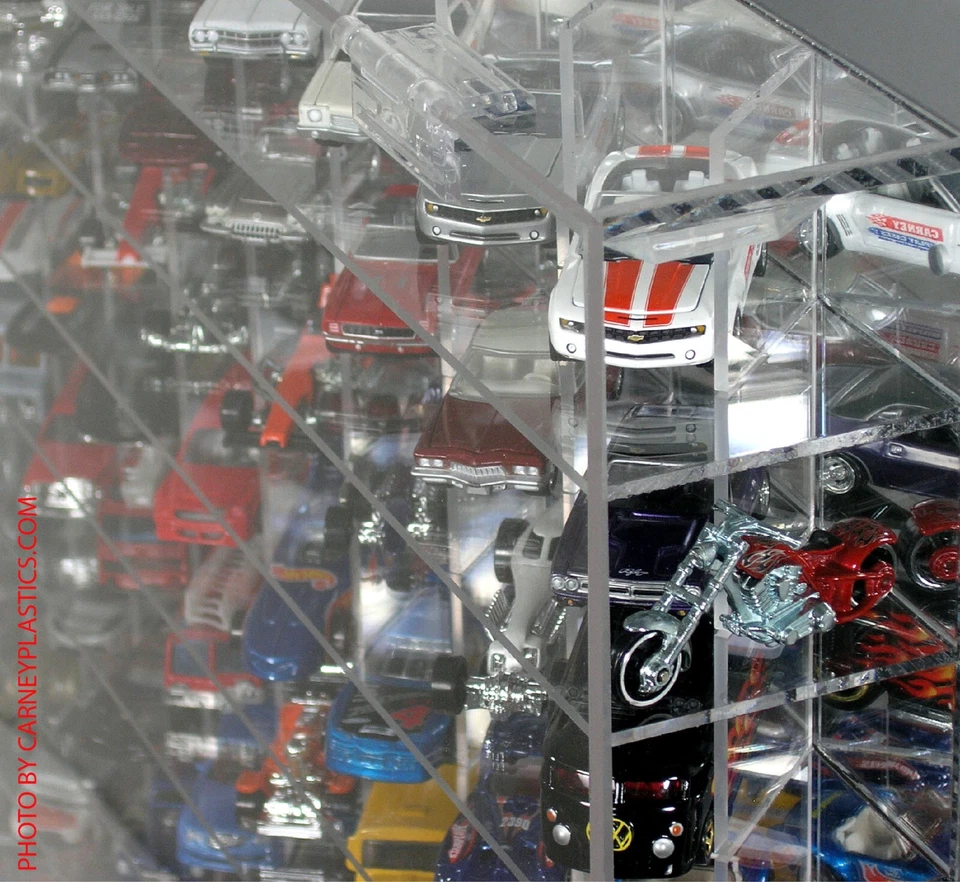 Hot Wheels compatible Display Case fits 144 cars 1:64 with Side Angled Full View - Image 3 of 4