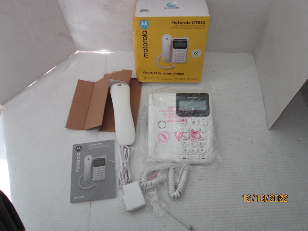 Motorola CT610 Corded Telephone With Answering Machine - Call Blocking & Speakerphone For Home Office