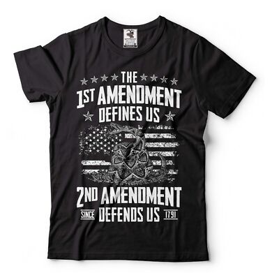 Men's Constitution T-shirt first second amendment pro gun free speech Patriotic
