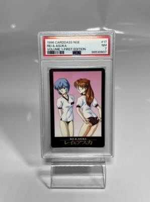 1996 CARDDASS NEON GENESIS EVANGELION VOL. 1 FIRST EDITION #17 REI & ASUKA PSA 7