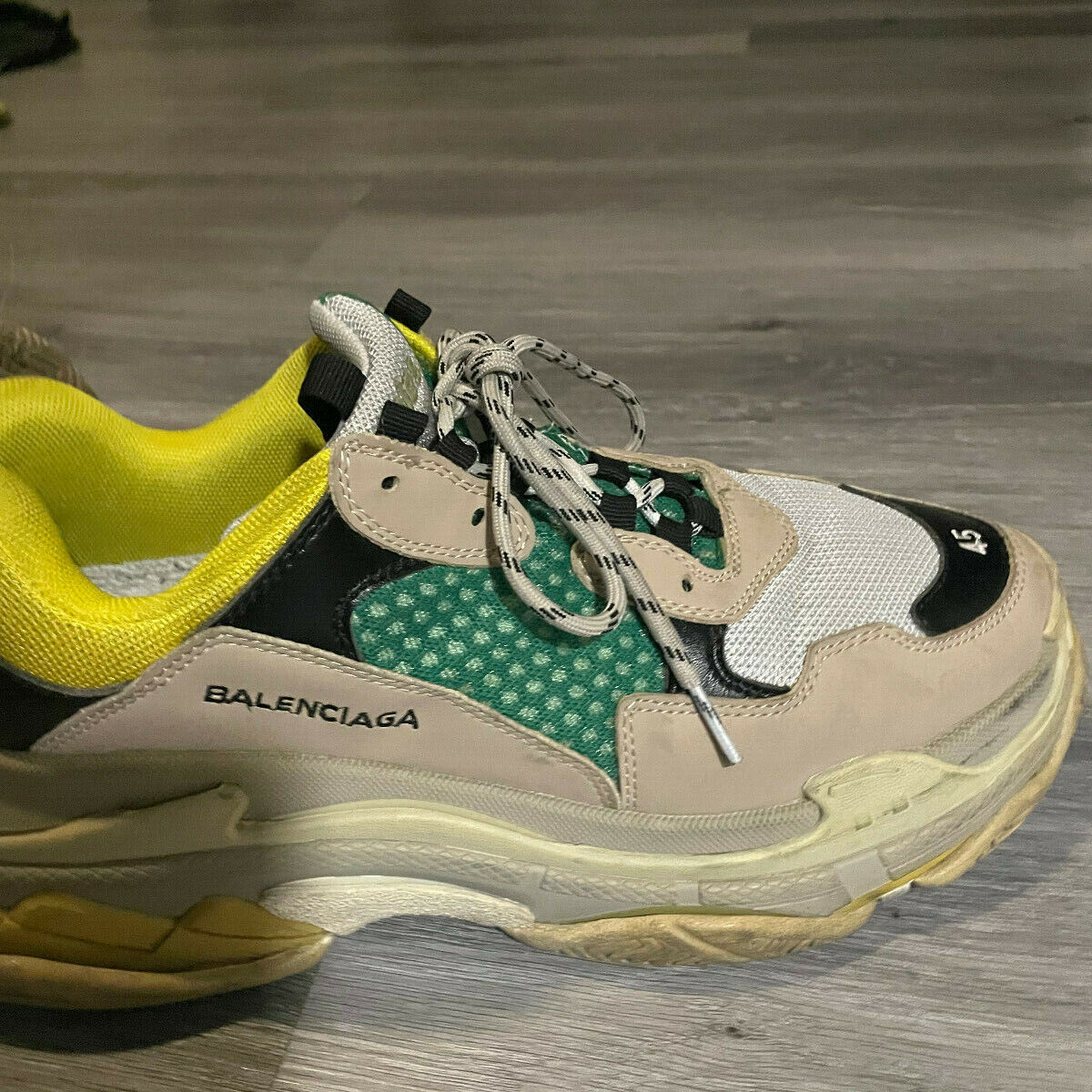 Size 12 - Balenciaga Triple S Multicolor Taupe Mesh Sneaker Size 12 - Balenciaga Triple S Multicolor Taupe Mesh Sneaker
