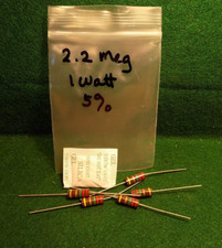  1 5 Pack Carbon Comp 2.2 MEG OHM 1 Watt 5 Resistors NOS