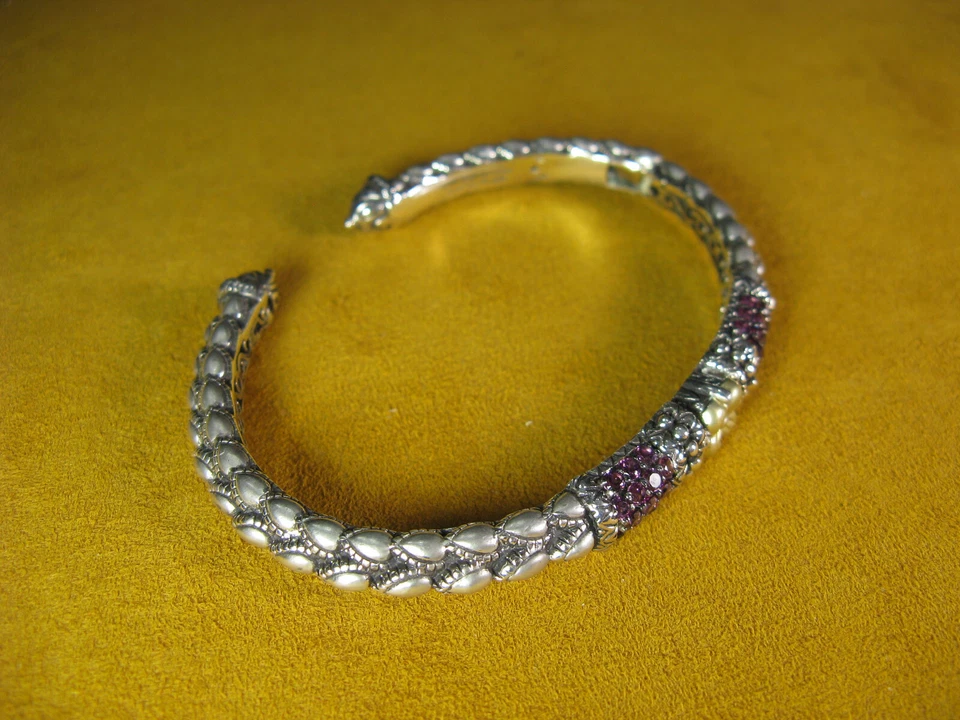 BARBARA BIXBY GRANATE LOTO PÉTALO BRAZALETE PIEDRAS PRECIOSAS FLOR TALLADA SS18K Regalo Foto 3 de 3