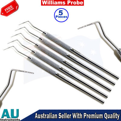 William Perio Teeth Depth Measurment Color Coded Pocket Probes Set Of 5 Pieces 