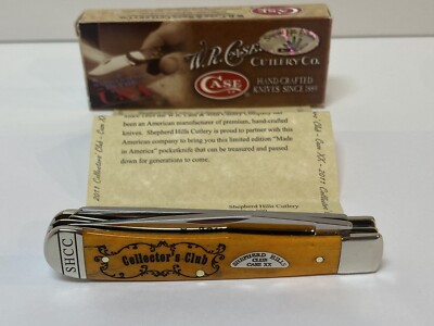 CASE XX SHCC SHEPHERD HILLS CLUB PERSIMMON ORANGE TRAPPER KNIFE