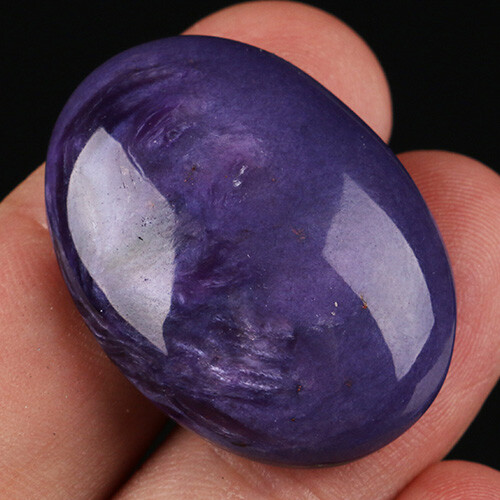 48Ct Natural Russia Charoite Crystal Gemstone Oval Cabochon CAB ZLC321 - Picture 2 of 4