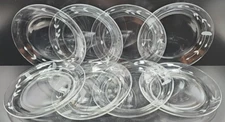 8 Princess House Heritage Luncheon Plate Set Clear Floral Cut Etch Dish 0647 Lot