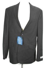 Reaction Kenneth Cole Men Black Notch Lapel 2 Button Flap Pocket Blazer Suit 40R