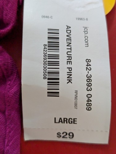 Ana womens L Fushia Adventure pink shirt top ruffle sleeve NWT - Picture 5 of 6