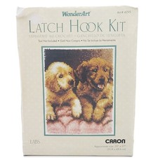 WonderArt Latch Hook Kit Caron Art 4295 Labs Labradors 20in x 27in NOS