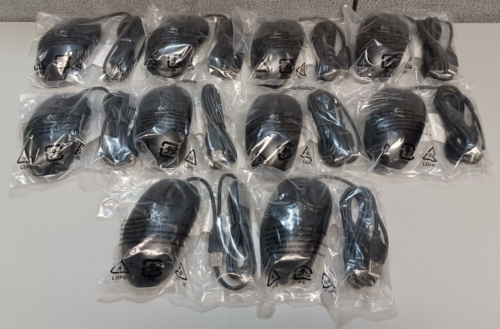 New Lot Of 10 Logitech M-UAE96 Optical USB Scroll Mouse (Black) 931637-0403