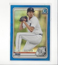 2020 Bowman Chrome Prospects Blue Refractors #BCP158 Alex Faedo Tigers /150 