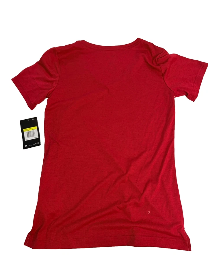 BOSTON RED SOX NIKE DRI-FIT  V-NECK T-SHIRT WOMEN'S SIZE SMALL SLIM FIT RED/GREY - Image 4 of 4