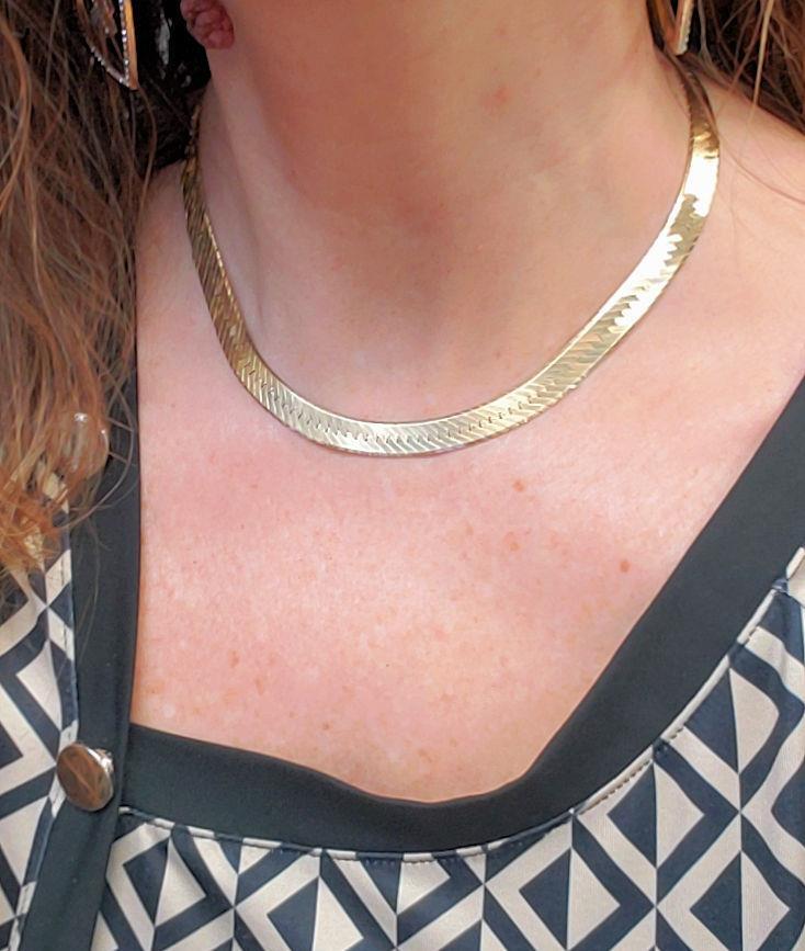 Rope Chain 16 Herringbone Gold Necklace 14k Yellow Gold