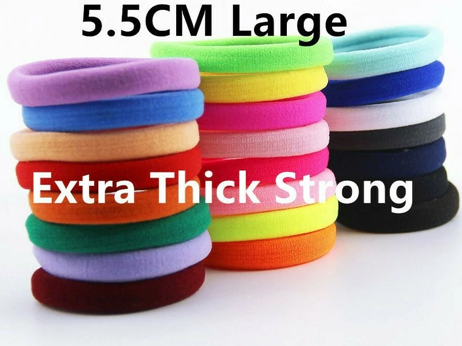 EXTRA THICK STRONG women girls School Large Endless Hair Bands Bobbles 5.5CM UK - Image 2 of 4