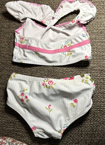 Girls Sz 18 months Blue Floral Ruffled Bikini 2 Pc Swimsuit SWEET HONEY - Picture 3 of 3