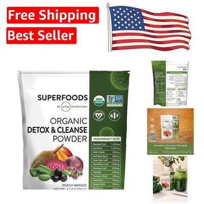 Organic Detox & Cleanse Powder -  Peach Mango Drink for Daily Wellness