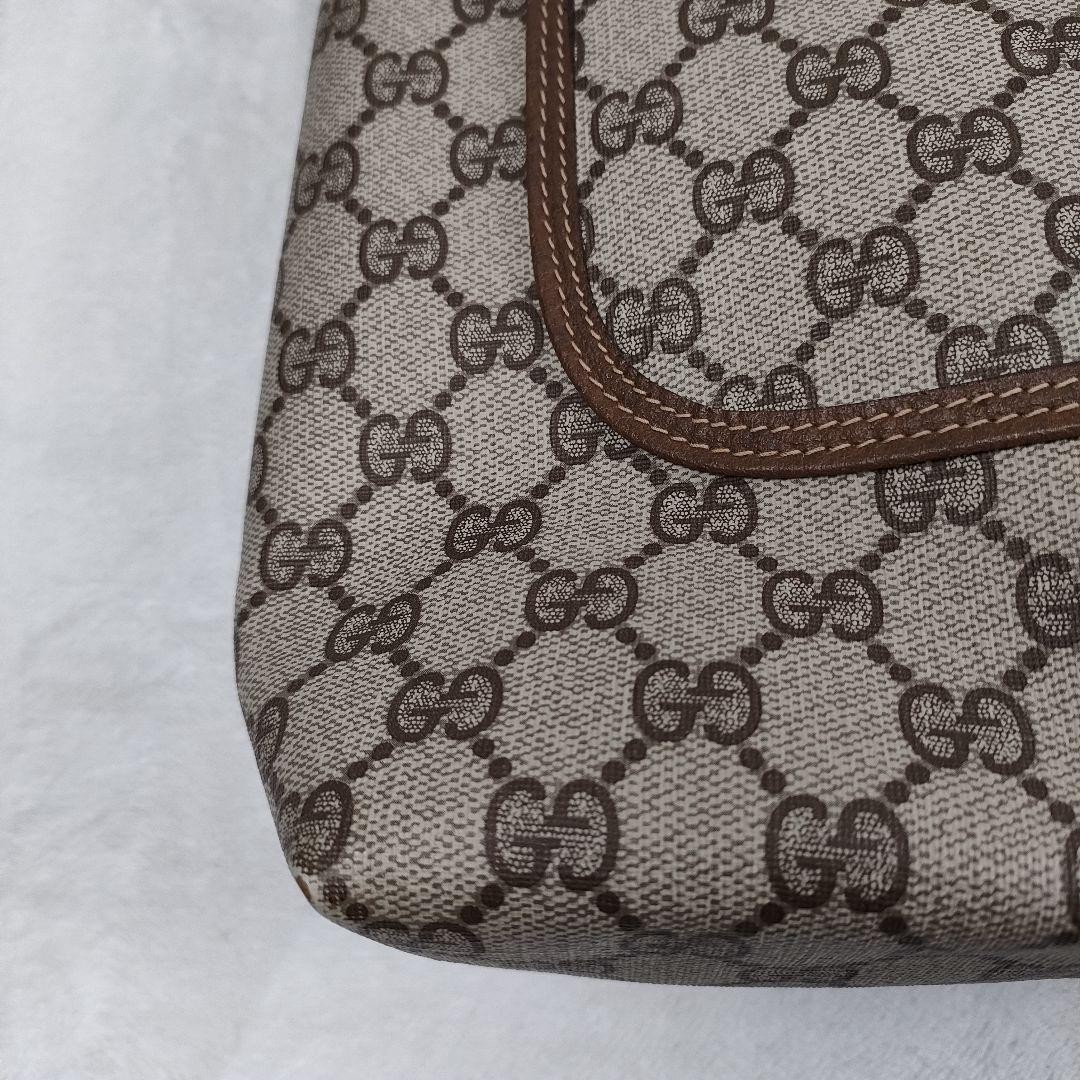 GUCCI Vintage Sherry Line Tote Bag Beige Brown PVC Leather 35cm EX thumbnail 13