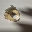 Gold Tone Metal Cocktail Ring Clear Square Crystal 1-Stone Prong Set Size 7.5 — photo 3